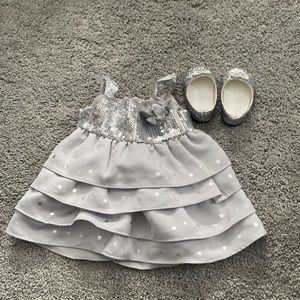 Grey sparkles dress ~ American Girl Doll
